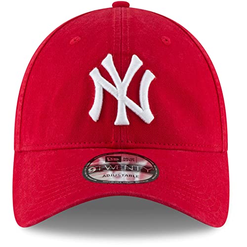 New Era Unisex-Adult MLB Core Classic 9TWENTY Team Alternate 2 Adjustable Hat Cap One Size Fits All - New York Yankees Red