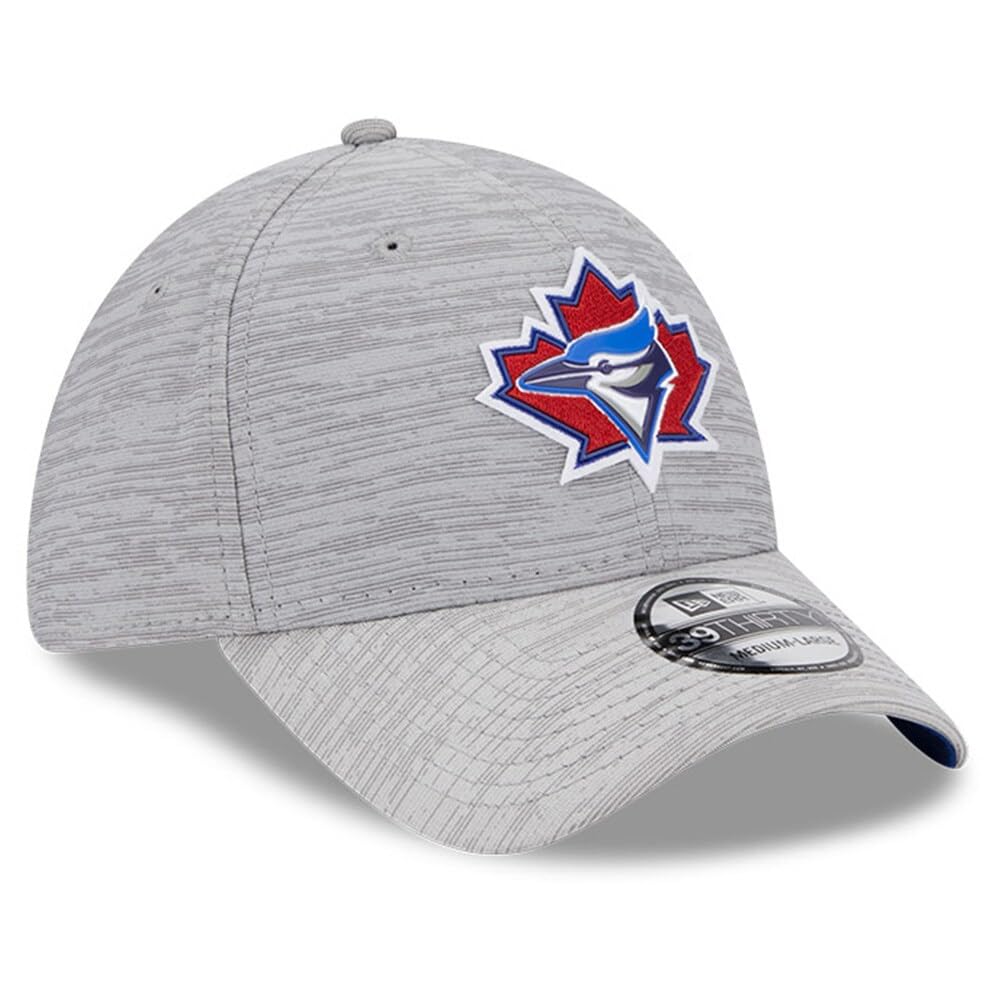 New Era Toronto Blue Jays 39THIRTY 2023 Clubhouse Stretch Fit Cap, Hat (US, Alpha, Medium, Large, Grey)