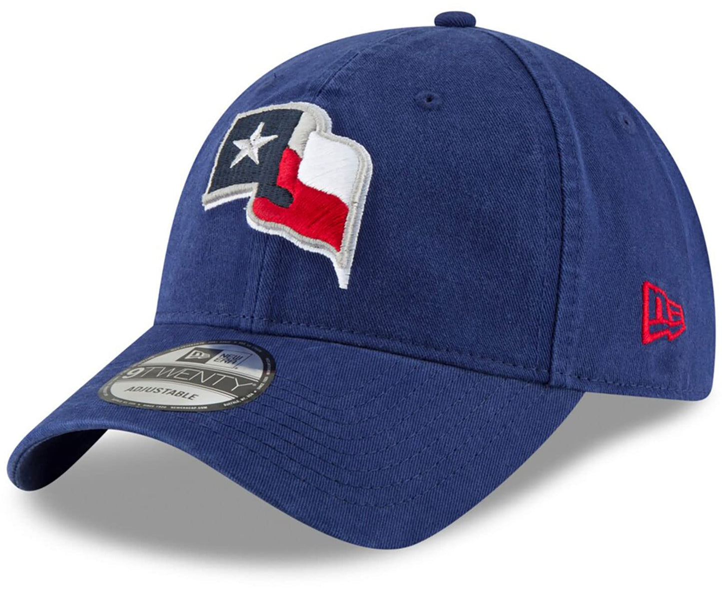 New Era Texas Rangers Mens Womens Core Classic 9TWENTY Flag Logo Adjustable Strapback Blue Team Color Logo Hat