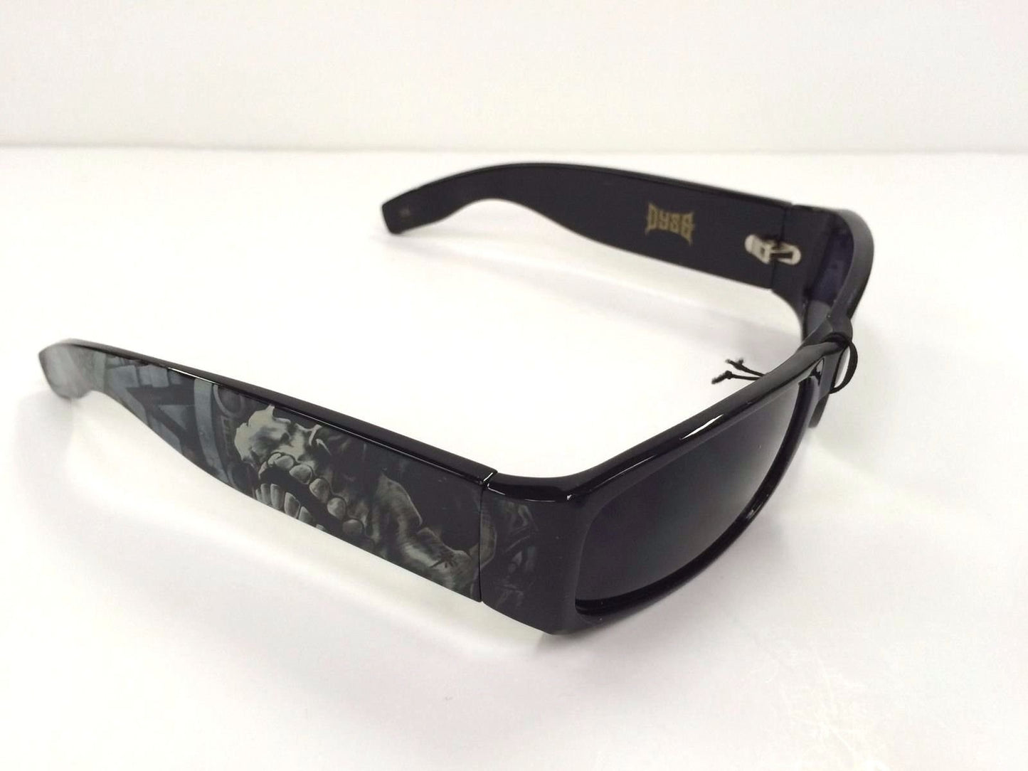 Dyse One Authentic Shades Aztec Skeleton Black Sunglasses California Lowrider Style