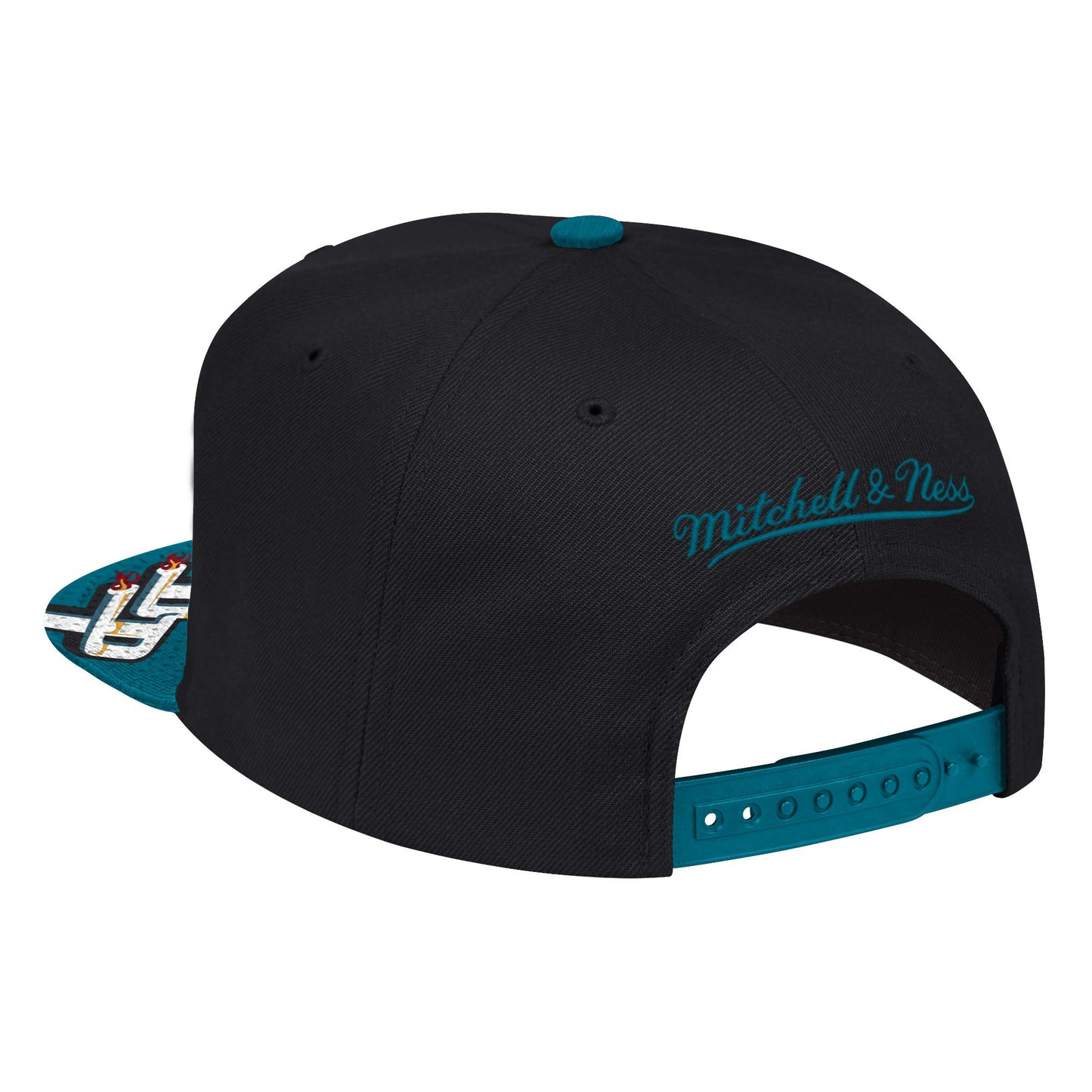Mitchell & Ness Detroit Pistons Retro SNAP Shot Snapback NBA Adjustable Hat - Black/Teal