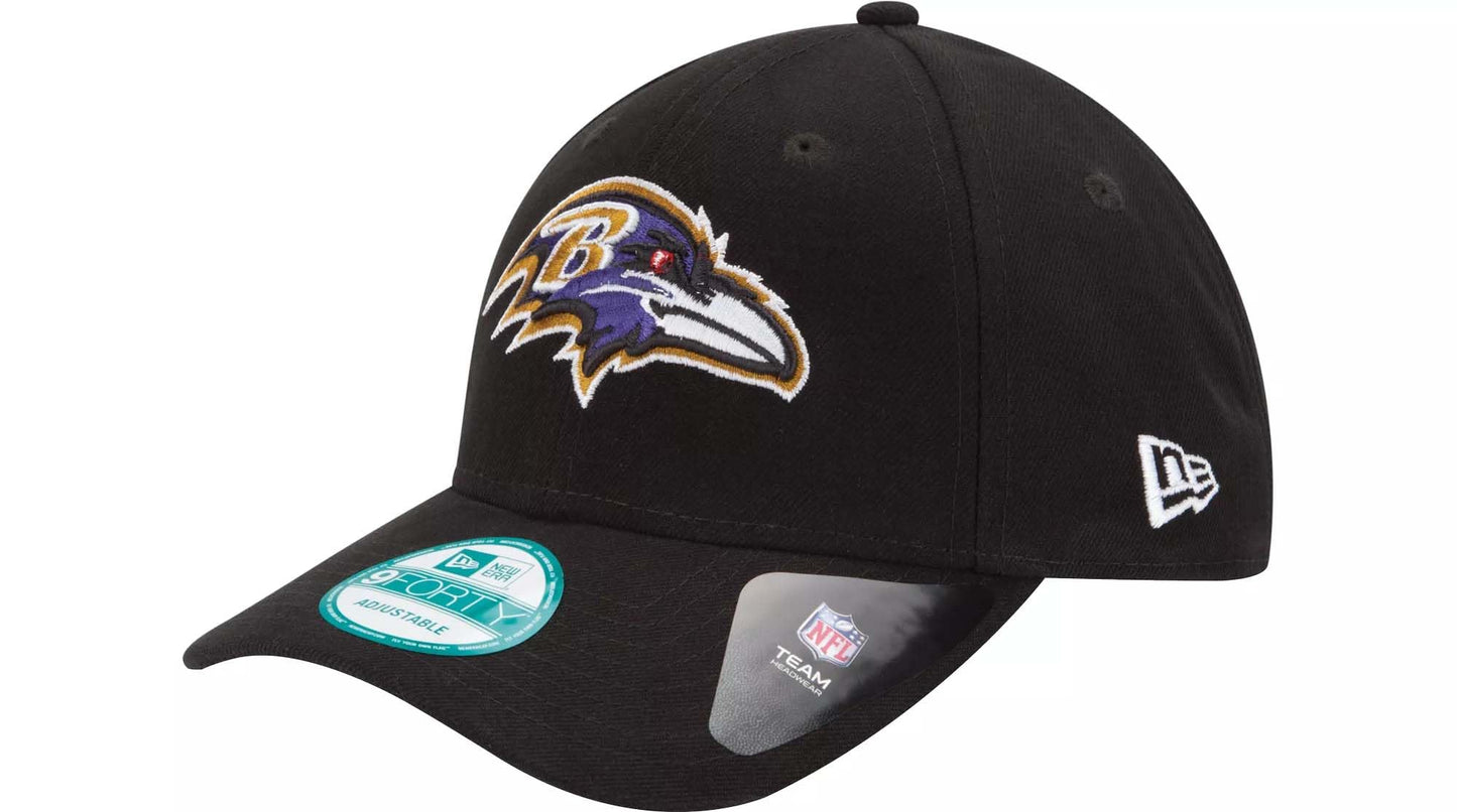 New Era Authentic Exclusive Ravens 9Fifty Snapback/9Twenty/MVP/9Forty Adjustable Hat - OSFM (Black Team Logo)
