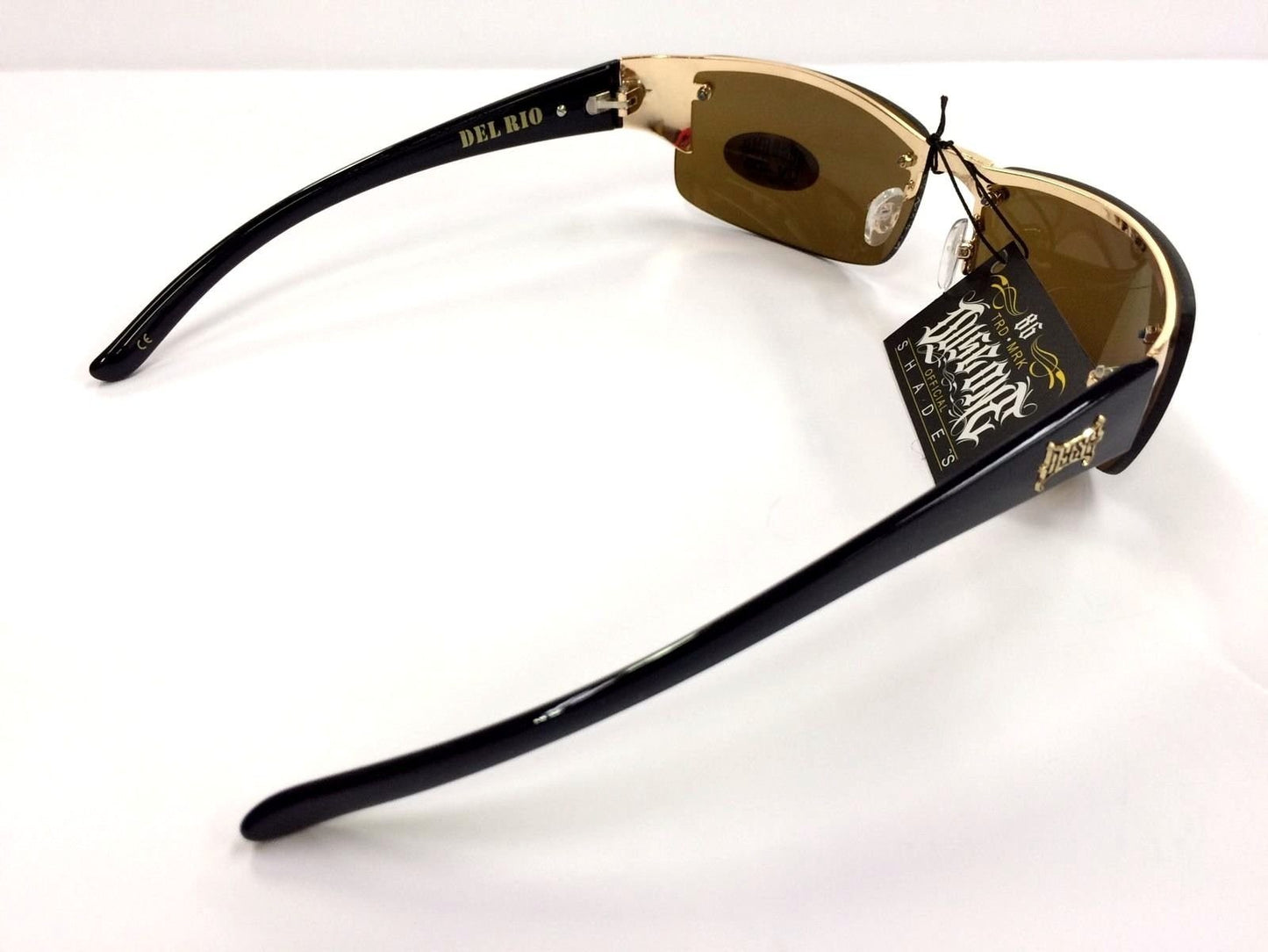 DYSE ONE Authentic Shades Del Rio Gold Brown Metal Sunglasses Cali Lowrider Style