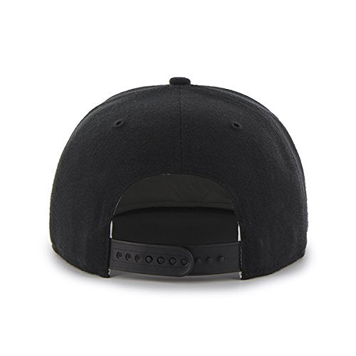 '47 Colorado Rockies MLB Black Sure Shot Brand Captain Wool Flat Bill Snapback Hat