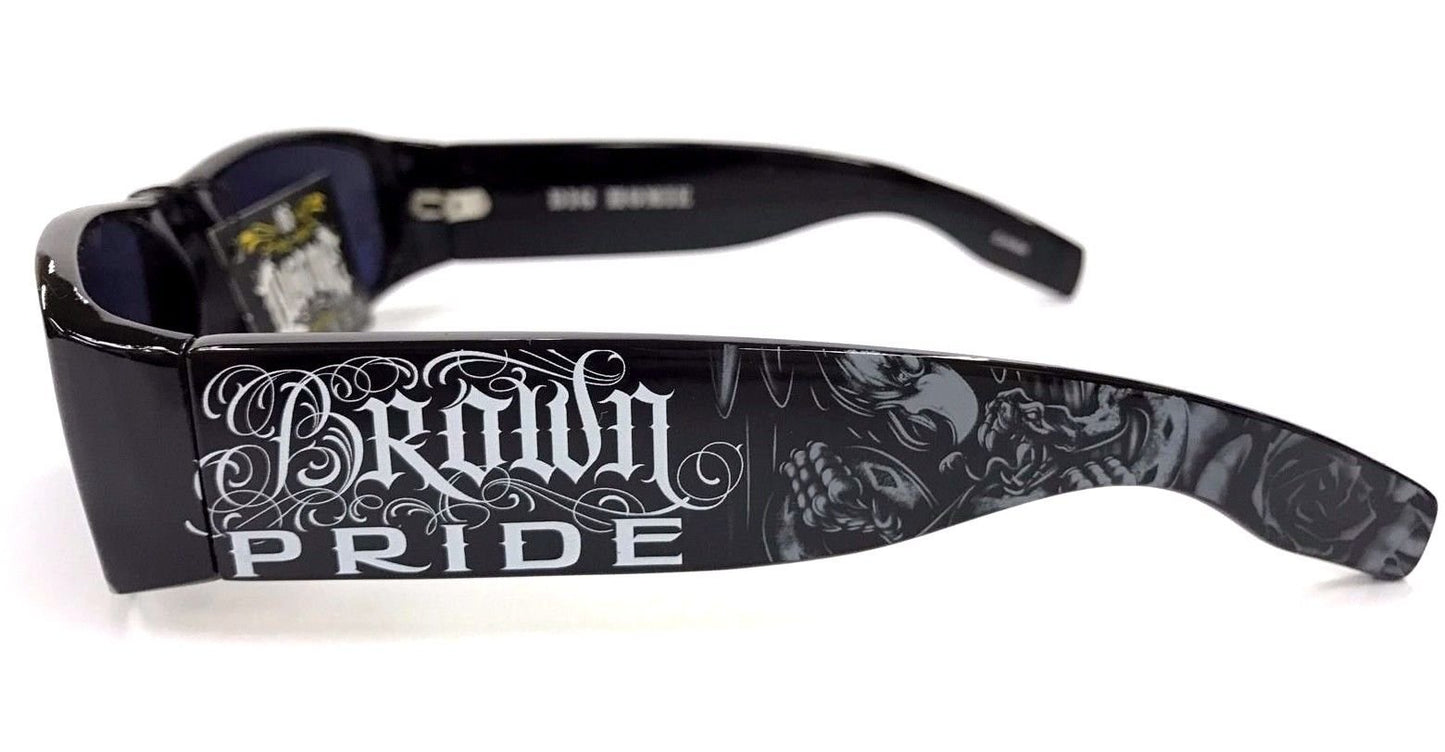 DYSE ONE Authentic Shades Brown Pride Eagle Snake Black Sunglasses California Lowrider Style