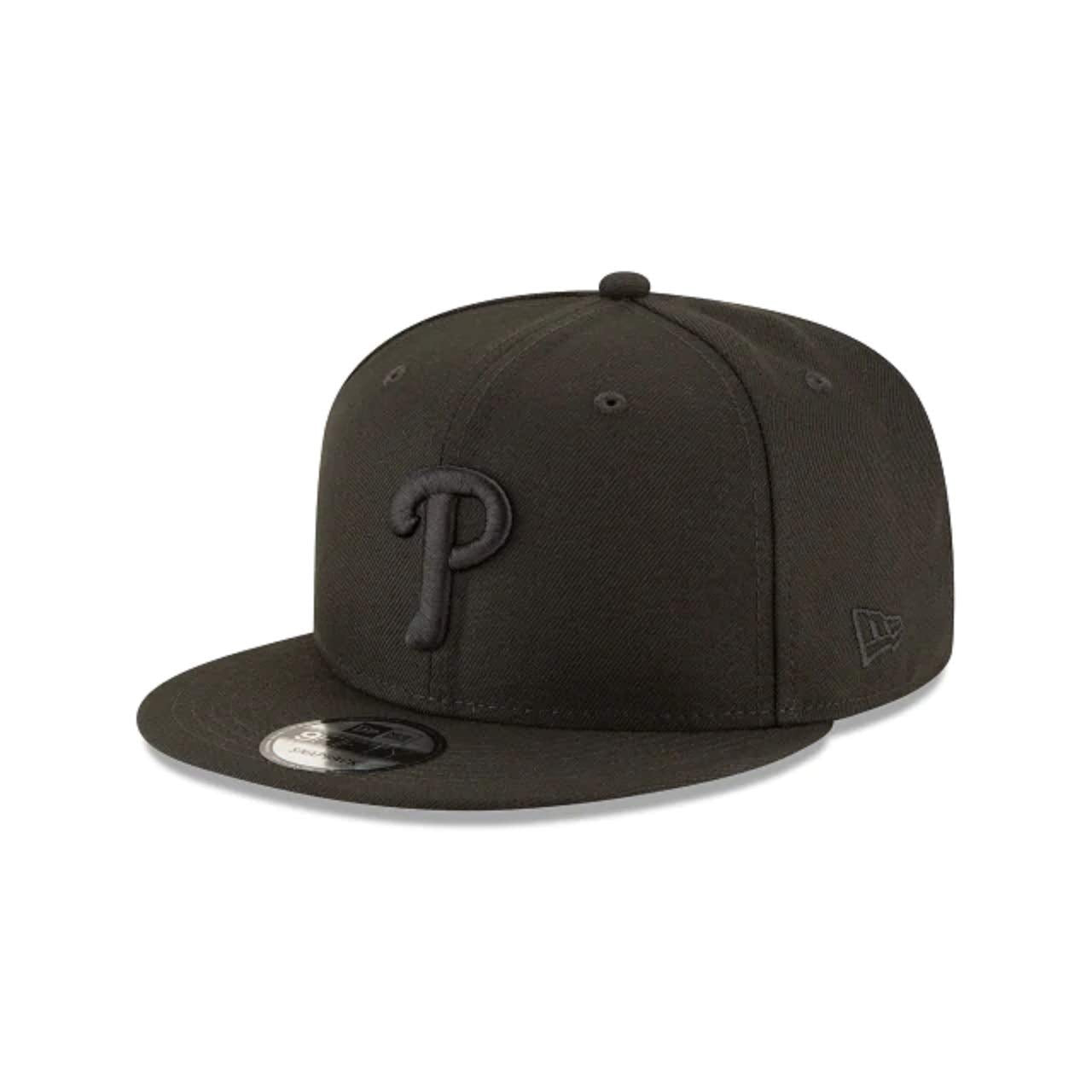 New Era mens Philladelphia Phillies Black Out Basic 9Fifty Snapback Adjustable Cap