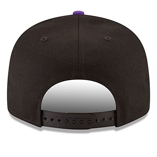 New Era Unisex-Adult MLB 9Fifty Team Color Primary Logo Adjustable Snapback Hat Cap One Size Fits All - Colorado Rockies Black