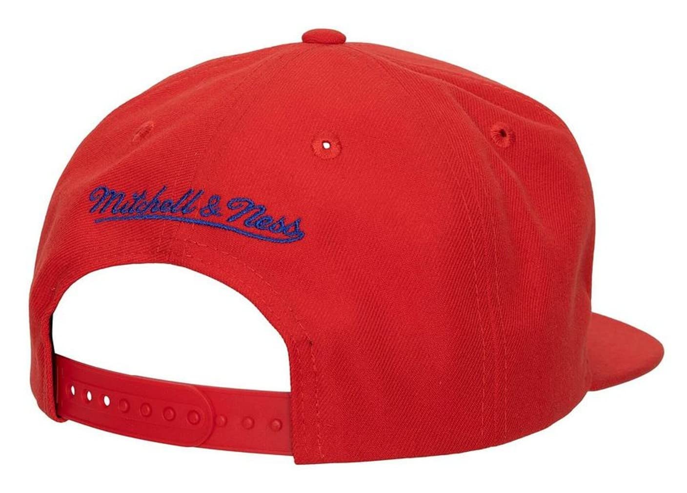 Mitchell & Ness Philadelphia 76ers Shark Bite Snapback Adjustable Hat Cap - Red