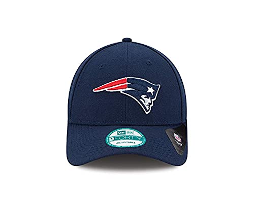 New Era Authentic 9Forty Adjustable Hat Dad Hat Velcro Closure- OSFM (Patriots New England Navy), Black