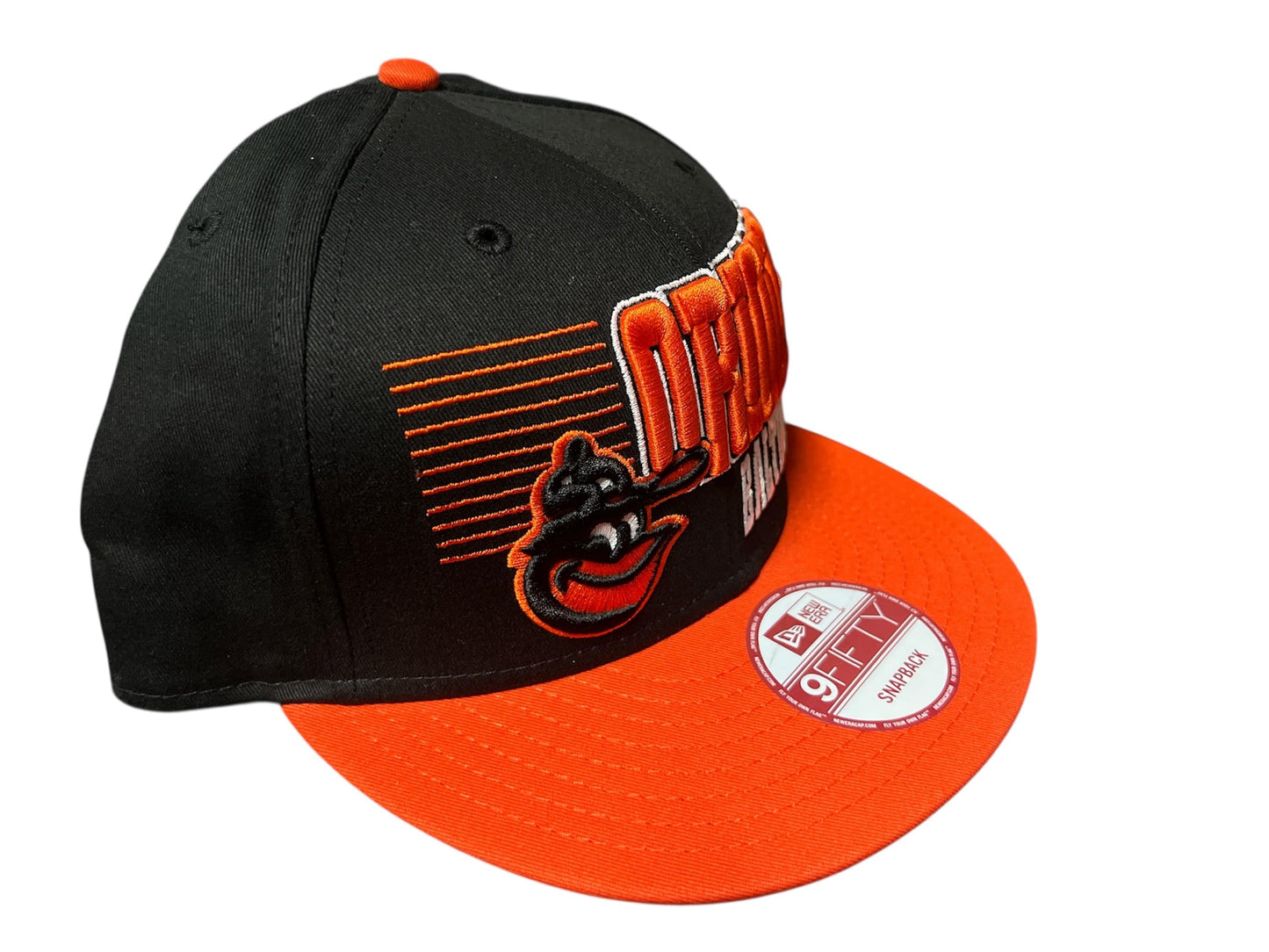 New Era Mens Baltimore Orioles Retro Cooperstown 9Fifty Snapback 2Tone Adjustable Baseball Hat Cap - Black/Orange