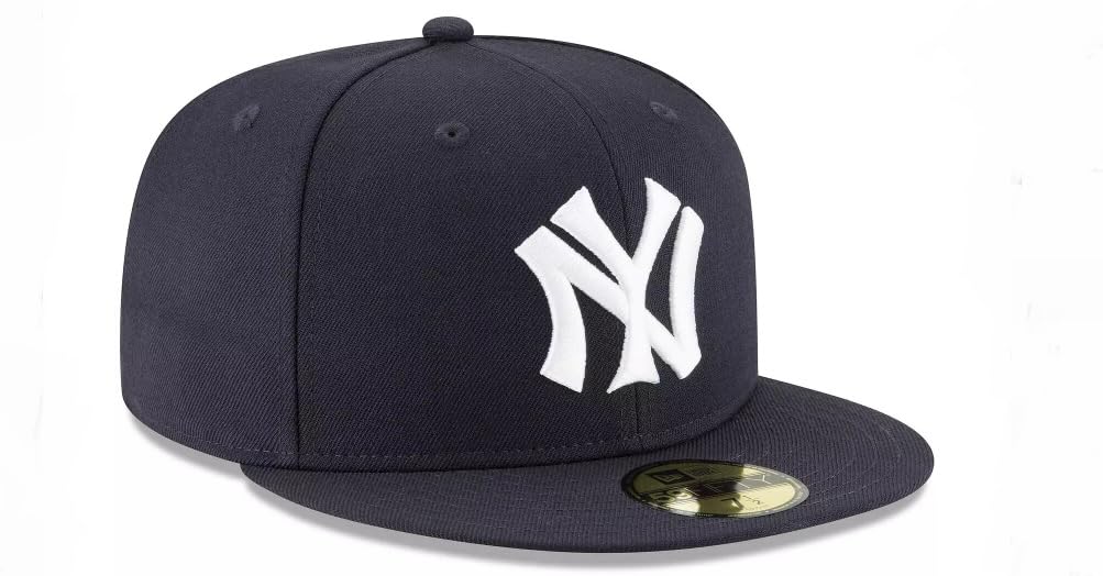 New Era NY New York Yankees 59FIFTY 1922 Cooperstown Wool Cap, Fitted Hat (7 3/8, Numeric_7_and_3_eighths) Navy Blue White