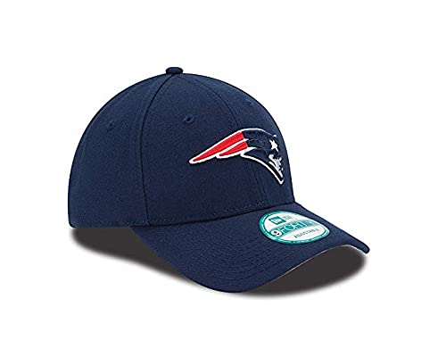 New Era Authentic 9Forty Adjustable Hat Dad Hat Velcro Closure- OSFM (Patriots New England Navy), Black