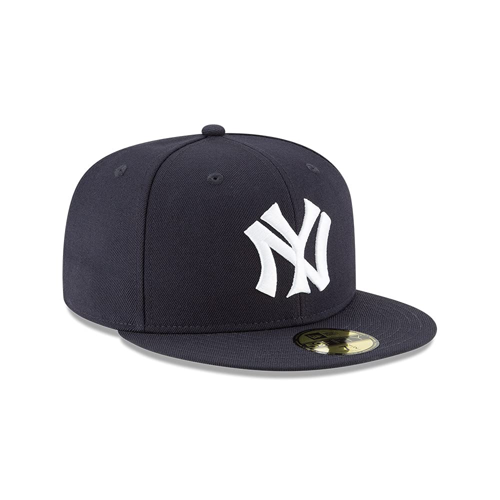 New Era NY New York Yankees 59FIFTY 1922 Cooperstown Wool Cap, Fitted Hat (7, Numeric_7) Navy Blue White