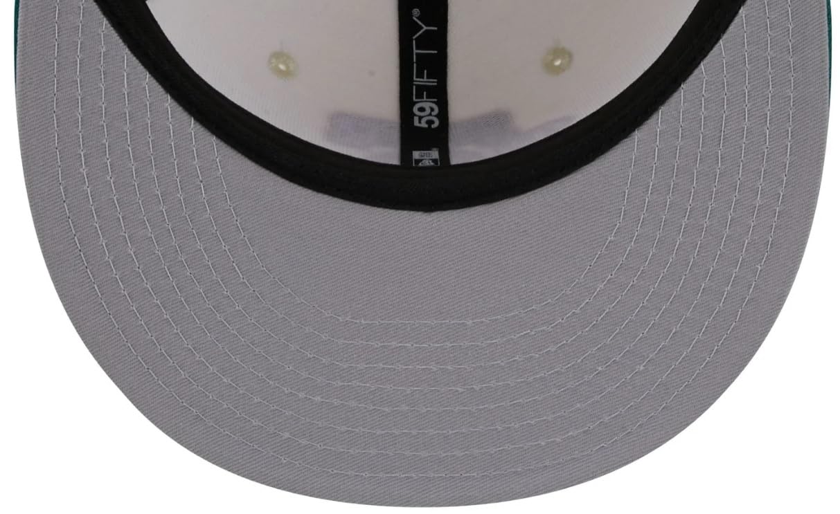 New Era Men's Philadelphia Phillies Cooperstown Collection Camp 59FIFTY Fitted Hat Ivory/Green (US, Numeric, 7 5/8, Ivory/Green)