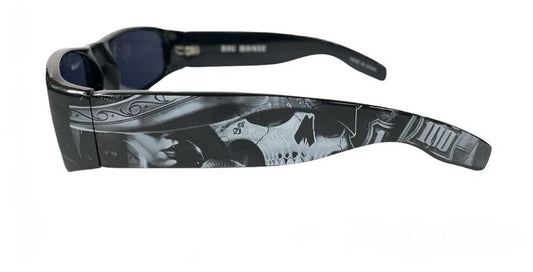 Authentic Dyse One Shades Reina Pirate Queen Skull Black Sunglasses California Lowrider Locs Style