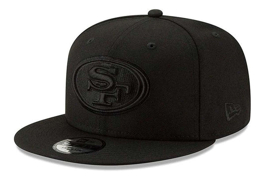 100% Authentic 49ers 9FIFTY Snapback/Strapback MVP 47 Sideline Cap Hat : One Size Fit Most Salute (Black On Black Flat Bill Snapback)