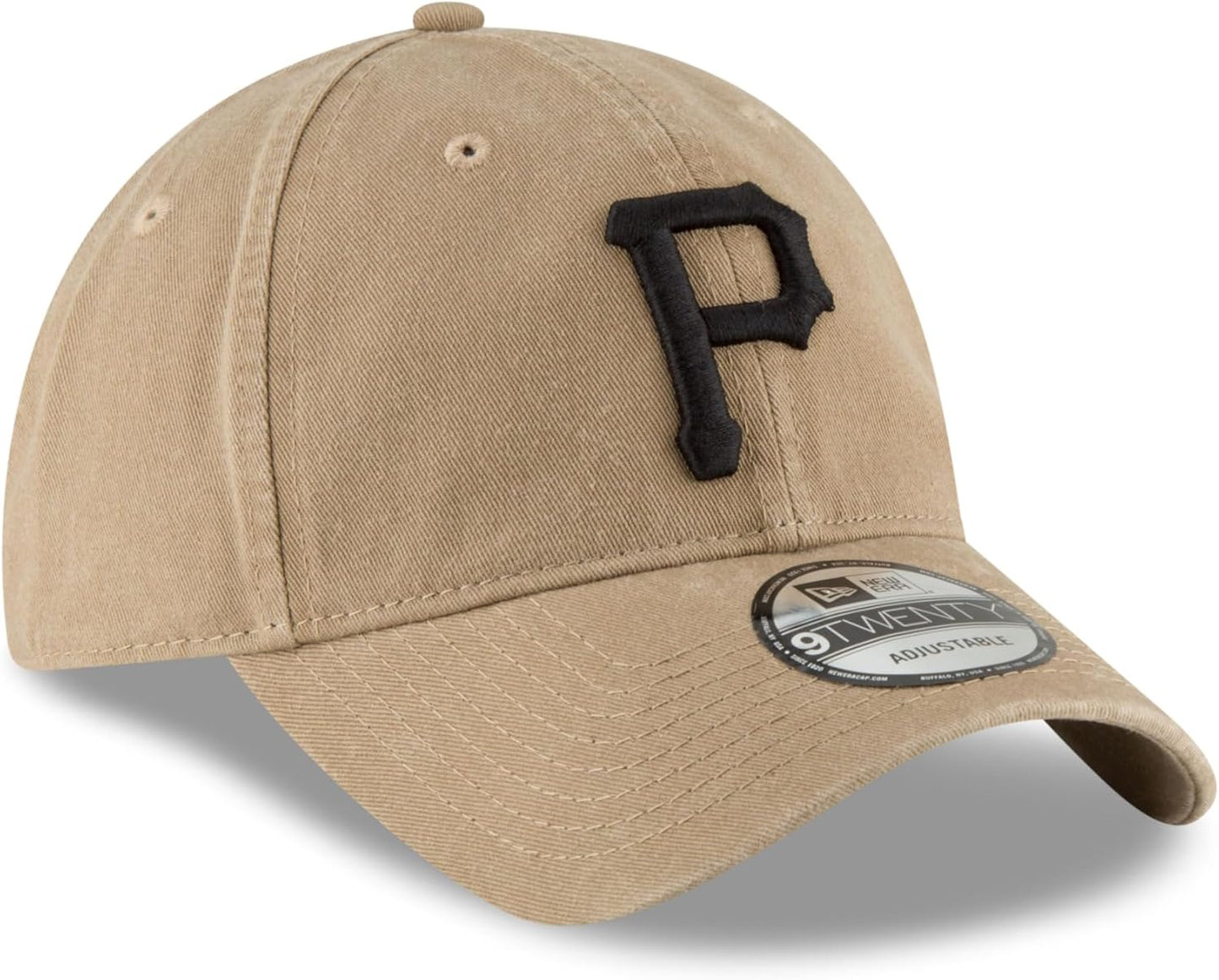 New Era Unisex-Adult MLB Core Classic 9TWENTY Adjustable Hat Cap One Size Fits All - Pittsburgh Pirates Khaki