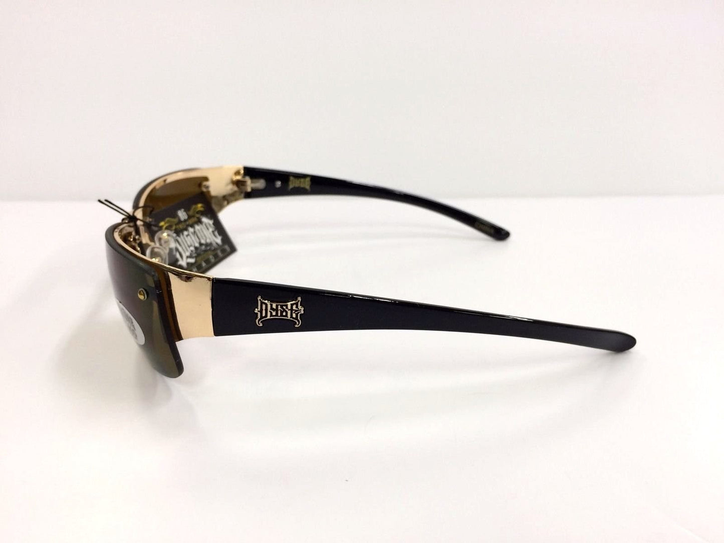 DYSE ONE Authentic Shades Del Rio Gold Brown Metal Sunglasses Cali Lowrider Style