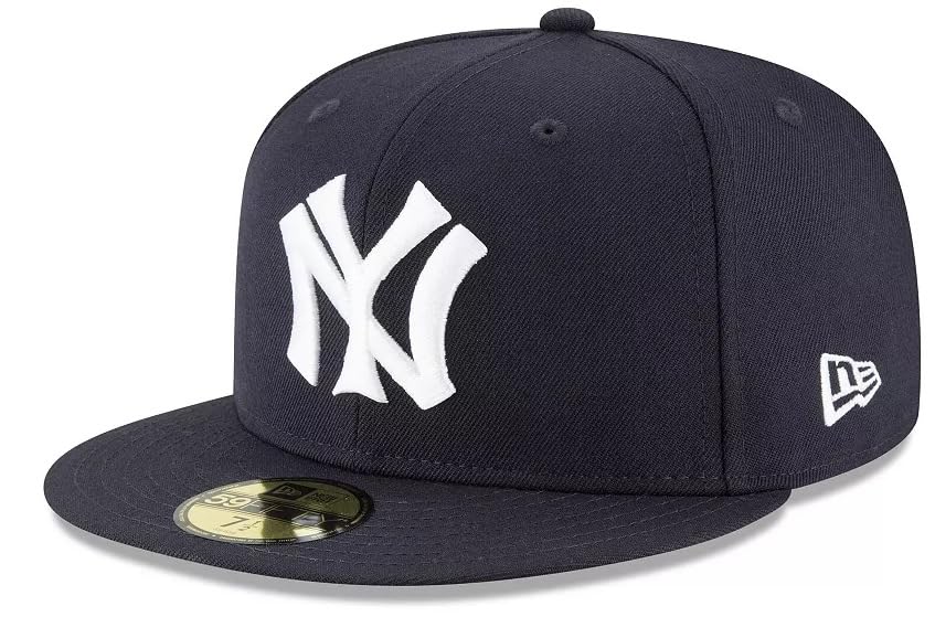 New Era NY New York Yankees 59FIFTY 1922 Cooperstown Wool Cap, Fitted Hat (7 3/8, Numeric_7_and_3_eighths) Navy Blue White