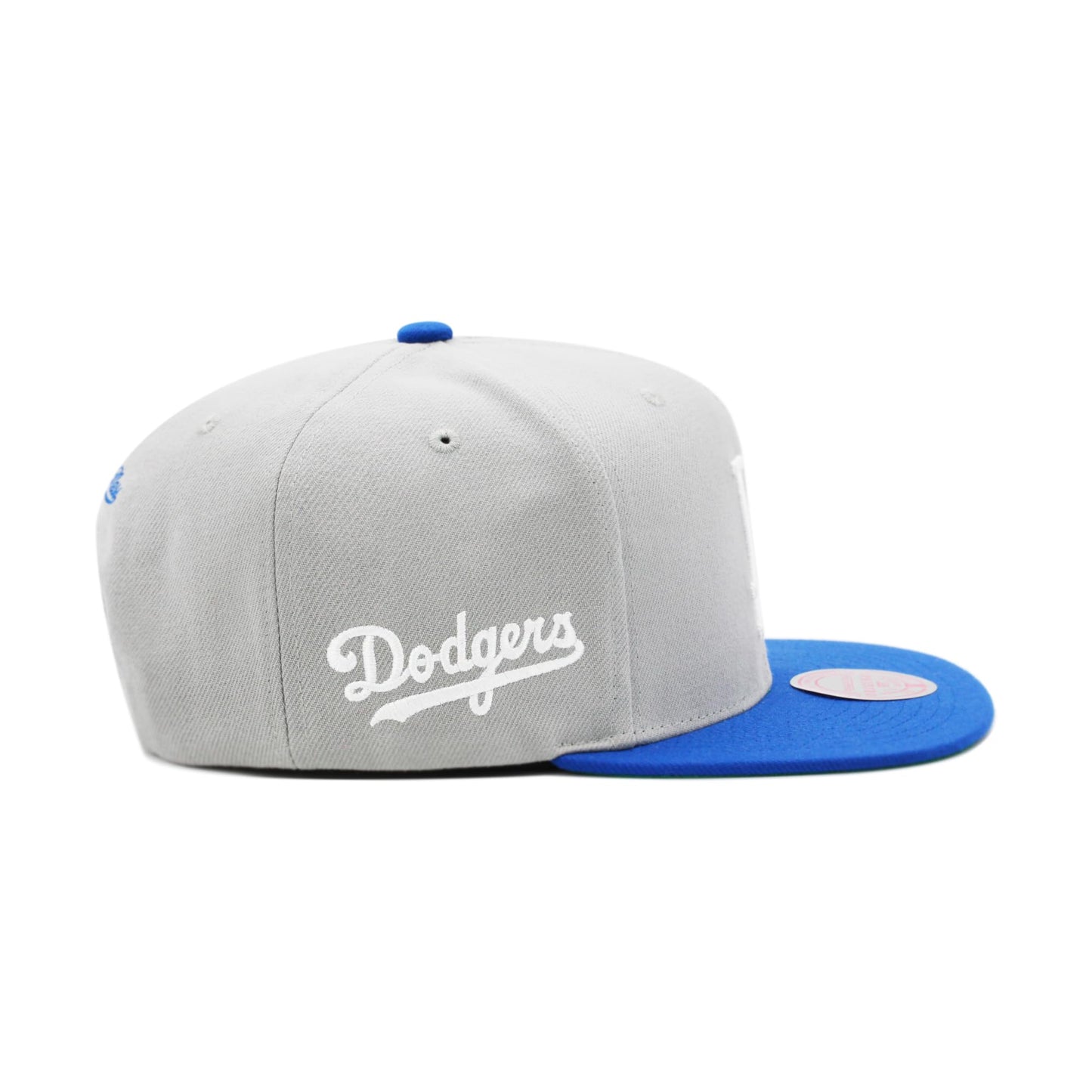 Mitchell & Ness Los Angeles Dodgers Gray Cooperstown Collection Away Snapback Hat, Grey/Blue