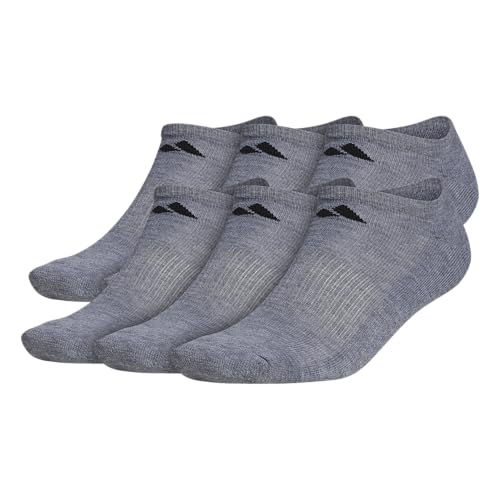 adidas Men's Athletic Cushioned Socks, 6-Pack No Show with Arch Support