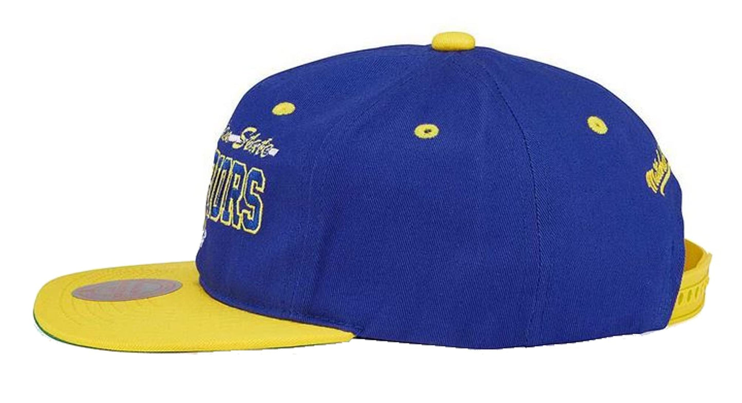 Mitchell & Ness Golden State Warriors Varsity Letter Low Crown Snapback Adjustable Hat Cap - Team Colors