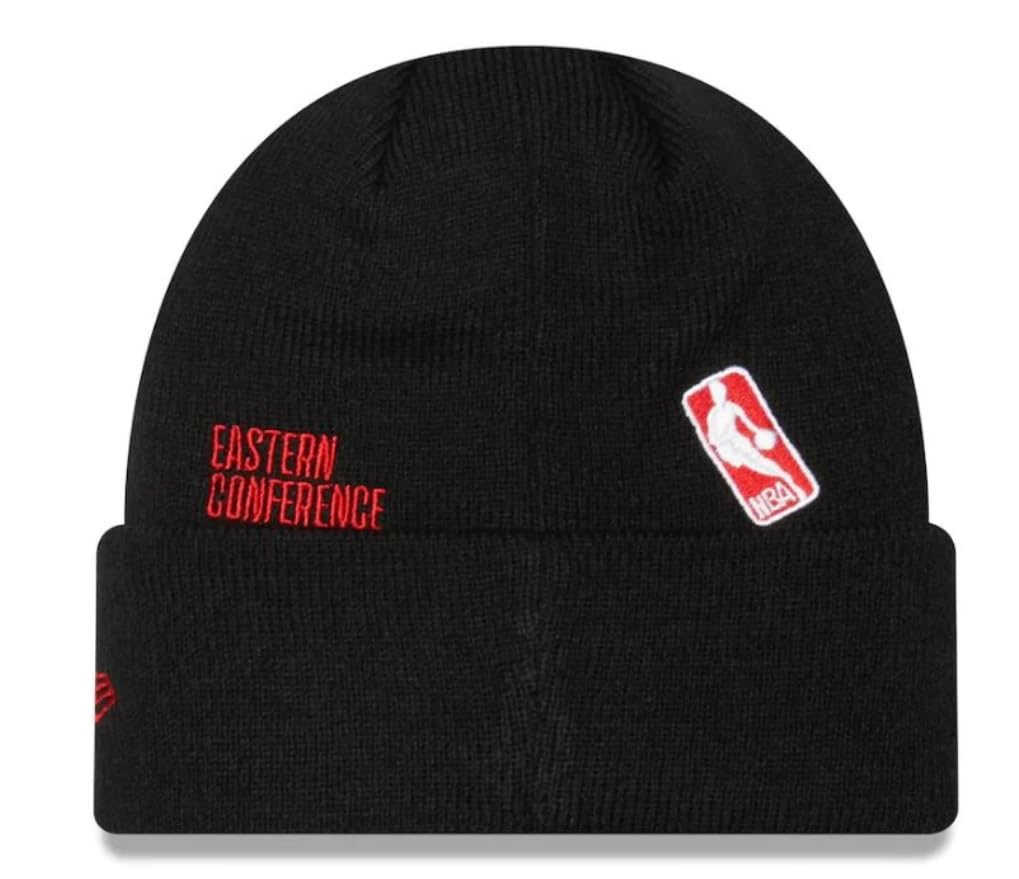 New Era Men's Chicago Bulls Identity Knit Cuff Beanie Hat Basketball Black/White/Red