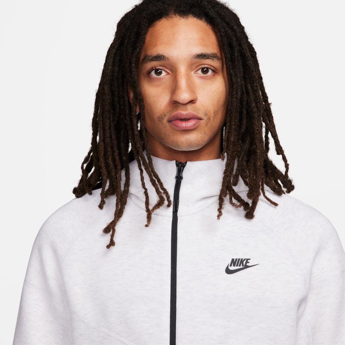 Nike Sportswear Tech Fleece Windrunner Men's Full-Zip Hoodie (Birch Heather/Black, FB7921-051) Size XX-Large
