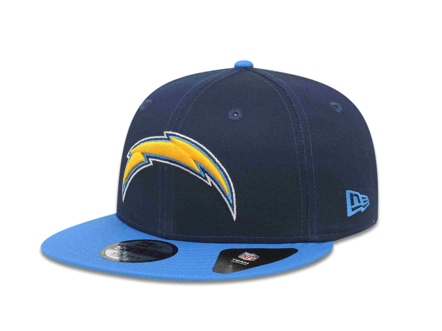 New Era Authentic Exclusive Chargers Los Angeles San Diego Bolt 9Fifty Snapback /9Twenty/MVP/9Forty Adjustable Hat - OSFM (2Tone Small/Medium) Black