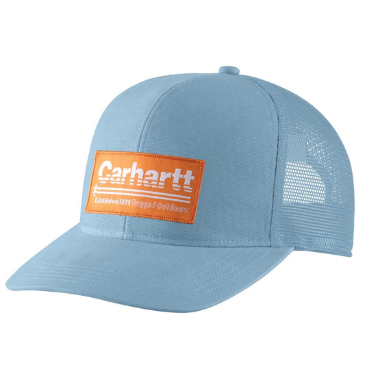 Carhartt Men's 105693 Canvas Mesh-Back Outdoors Patch Cap - One Size Fits All - Moonstone