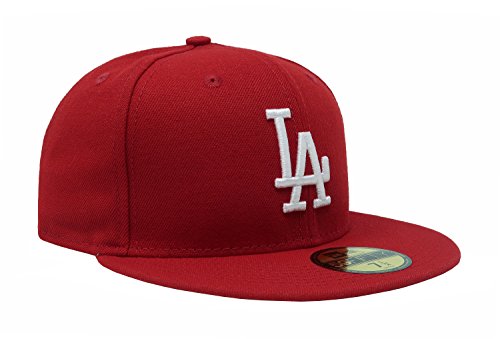New Era 59Fifty MLB Basic Los Angeles Dodgers Scarlet Red Fitted Headwear Cap (7 3/4)