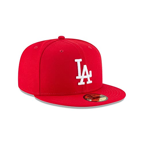 New Era 59Fifty MLB Basic Los Angeles Dodgers Scarlet Red Fitted Headwear Cap (7 1/4-57.7cm)