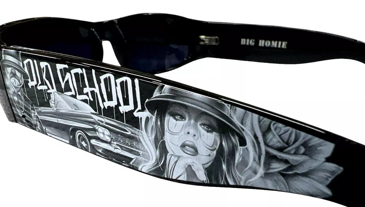 DYSE ONE Authentic Shades Old School Ink Chicano Homie Rose Fedora Sunglasses California Lowrider Locs Style