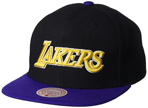 Mitchell & Ness Los Angeles Lakers Hardwood Classics Core Snapback Hat - Black/Purple