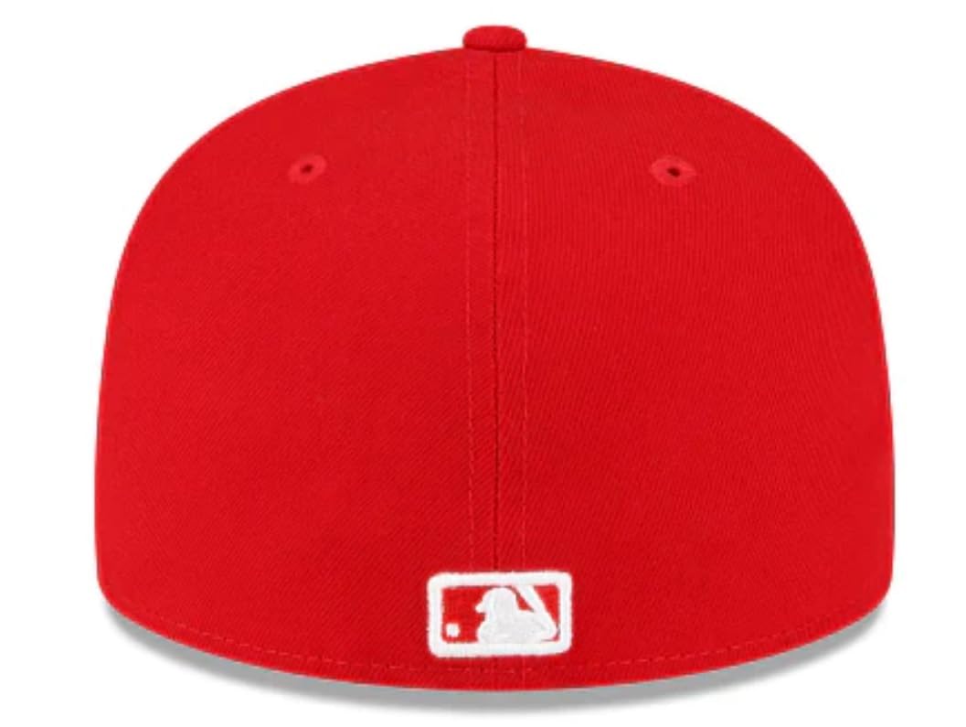 New Era Men's Oakland Athletics 1989 World Series Game Side Patch 59Fifty 5950 Fitted Hat Cap Scarlet Red/White (US, Numeric, 7 1/2, Red/White)