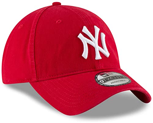 New Era Unisex-Adult MLB Core Classic 9TWENTY Team Alternate 2 Adjustable Hat Cap One Size Fits All - New York Yankees Red