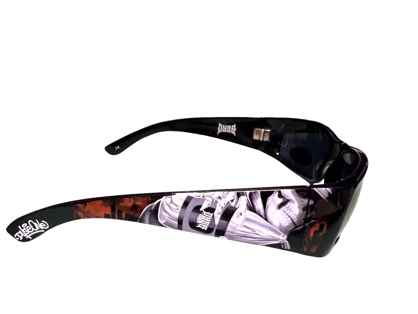 DYSE ONE Authentic Shades Pouring Honor Skull City Sunglasses California Lowrider Locs Style