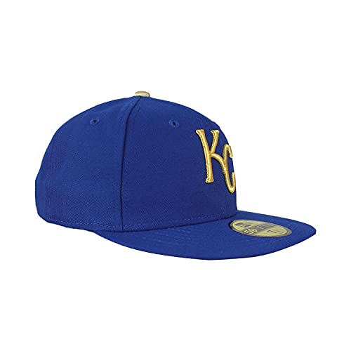 New Era Mens 2017 MLB Game Authentic On Field 59Fifty Cap Kansas City Royals, Royal/Gold, 7 1/4