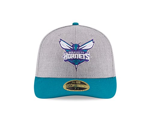 NBA Charlotte Hornets Men's Low Profile 59FIFTY Fitted Cap, 7.625, Heather Gray