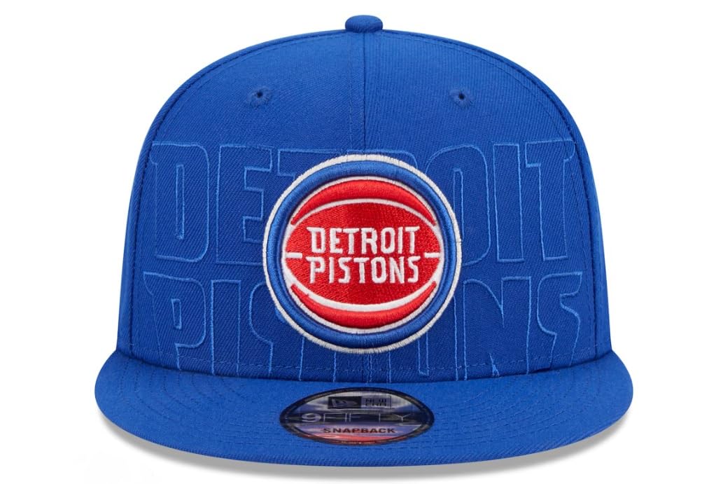 New Era Mens Draft 2023 9fifty Snapback Hat Cap (US, Alpha, One Size, Royal Blue, Detroit Pistons)