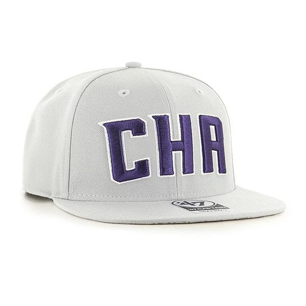 47 Charlotte Hornets Gray Jersey Sure Shot Captain Adjustable Snapback Cap - NBA, Flat Bill Baseball Hat