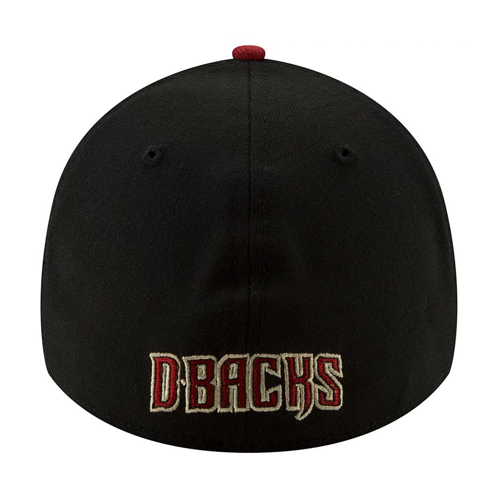 New Era Arizona Diamondbacks 39THIRTY Team Classic Alternate Logo Stretch Fit Cap, 2Tone Hat (as1, Alpha, m, l) Black Red