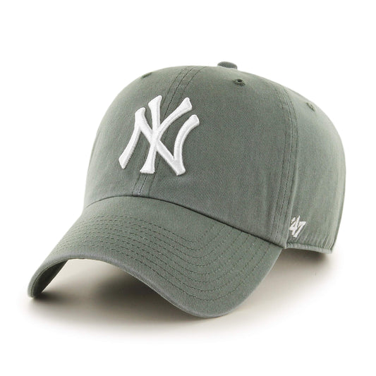 47 Brand MLB Moss Green Primary Logo Clean Up Adjustable Strap Baseball Cap Hat, Adult One Size Fits All
