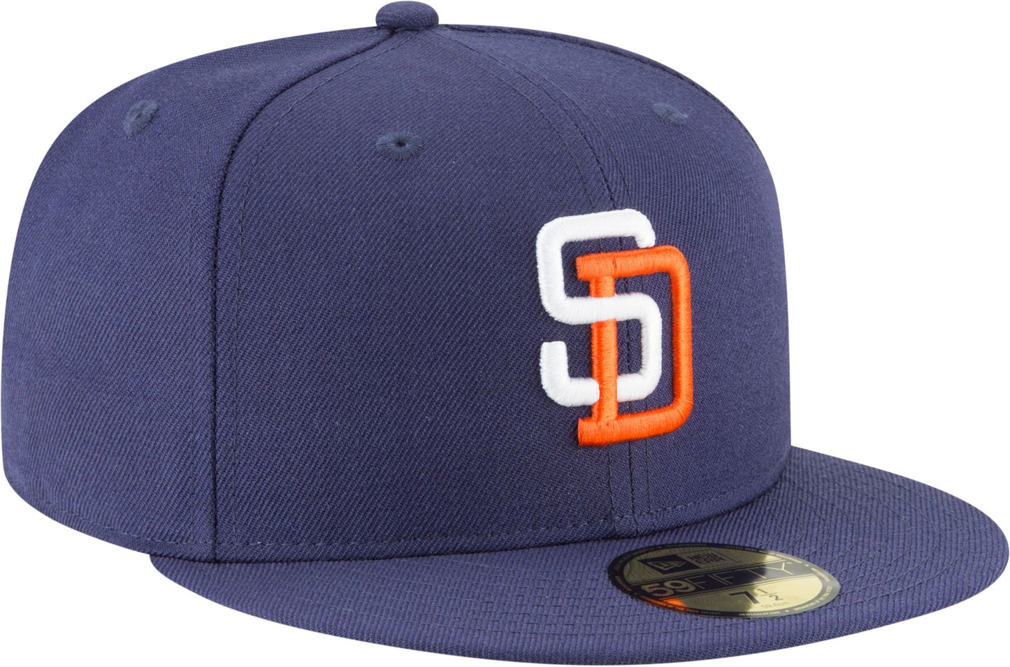 New Era Authentic MLB San Diego Padres Navy 1991 Cooperstown Fitted Hat Cap 59Fifty (US, Numeric, 7 1/2)