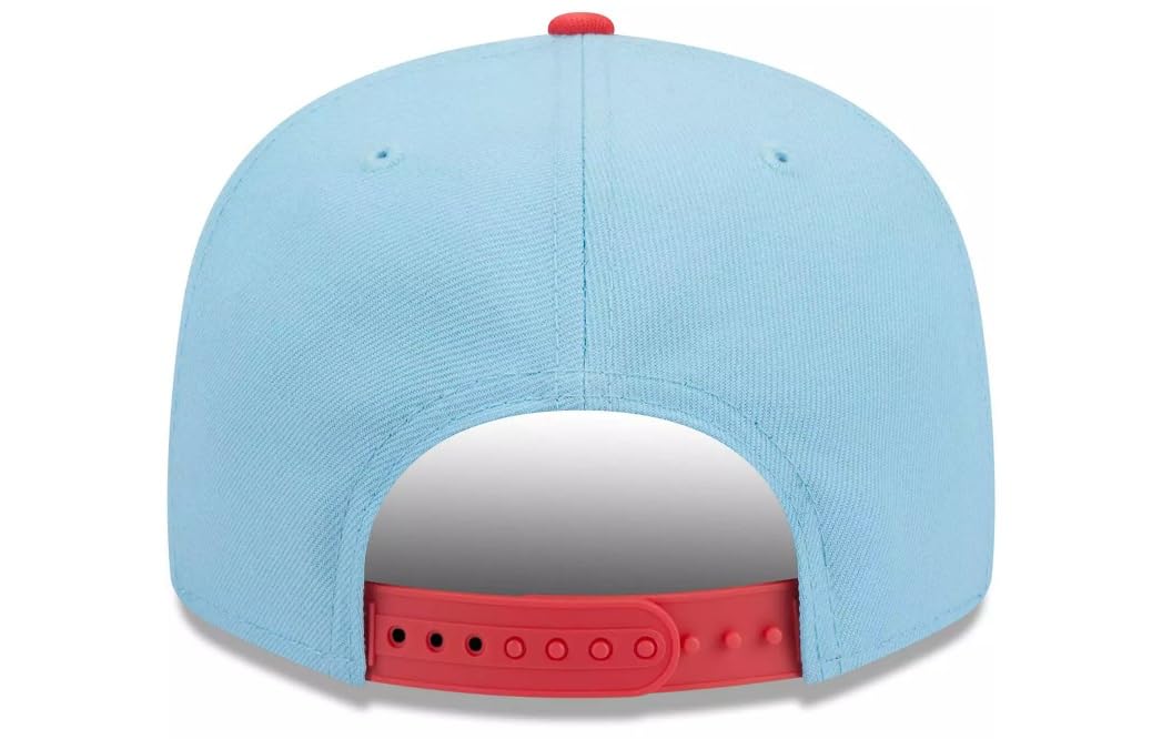 New Era Mens Los Angeles Dodgers 9fifty Snapback 2Tone Adjustable Baseball Hat Cap - Light Blue/Red