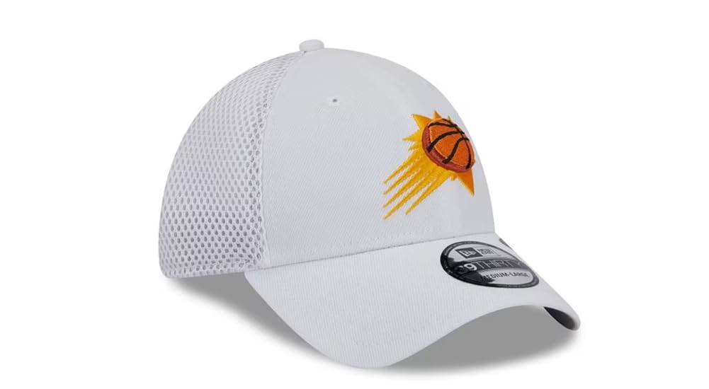 New Era Phoenix Suns Mens White Game Day Recycled 39THIRTY Flex Hat