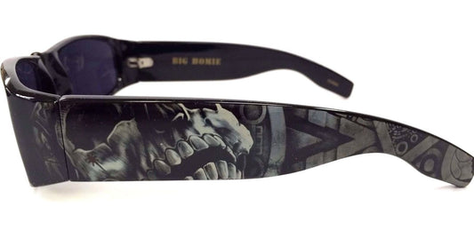 Dyse One Authentic Shades Aztec Skeleton Black Sunglasses California Lowrider Style