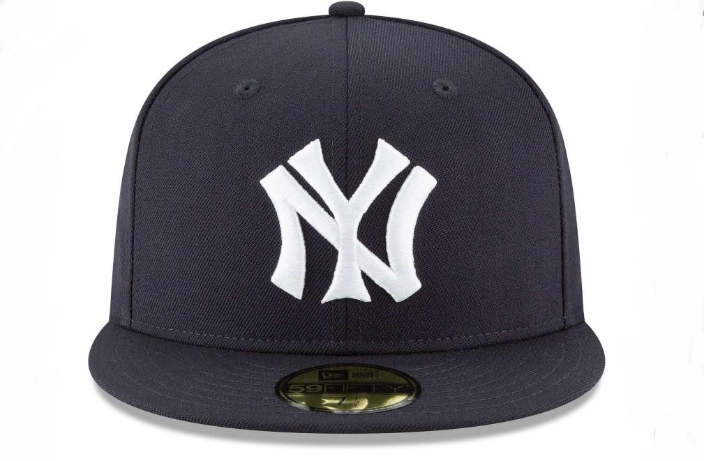 New Era NY New York Yankees 59FIFTY 1922 Cooperstown Wool Cap, Fitted Hat (7 3/8, Numeric_7_and_3_eighths) Navy Blue White