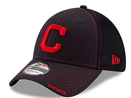 New Era Cleveland Indians Neo 39THIRTY Fitted Hat - Navy Small/Medium S/M