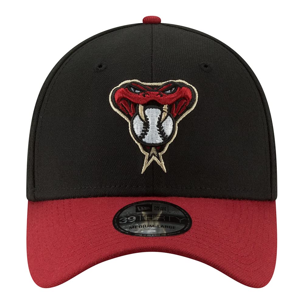 New Era Arizona Diamondbacks 39THIRTY Team Classic Alternate Logo Stretch Fit Cap, 2Tone Hat (as1, Alpha, m, l) Black Red